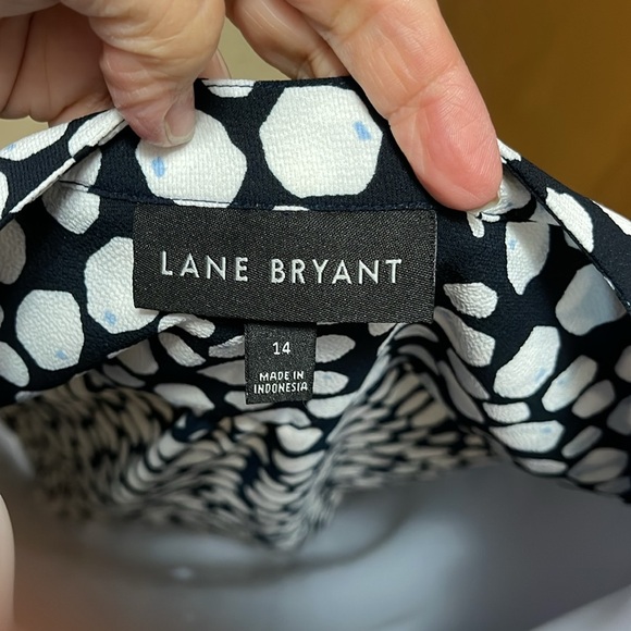Lane Bryant Top Black & White 14 1X - Picture 6 of 8